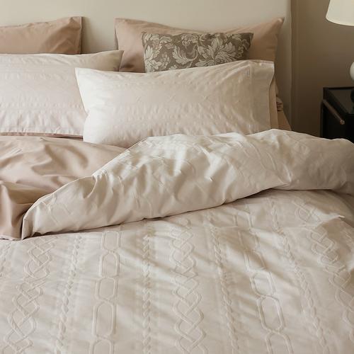 good night 晚安寝品|轻奢100支全棉磨毛四件套色织立体浮雕提花